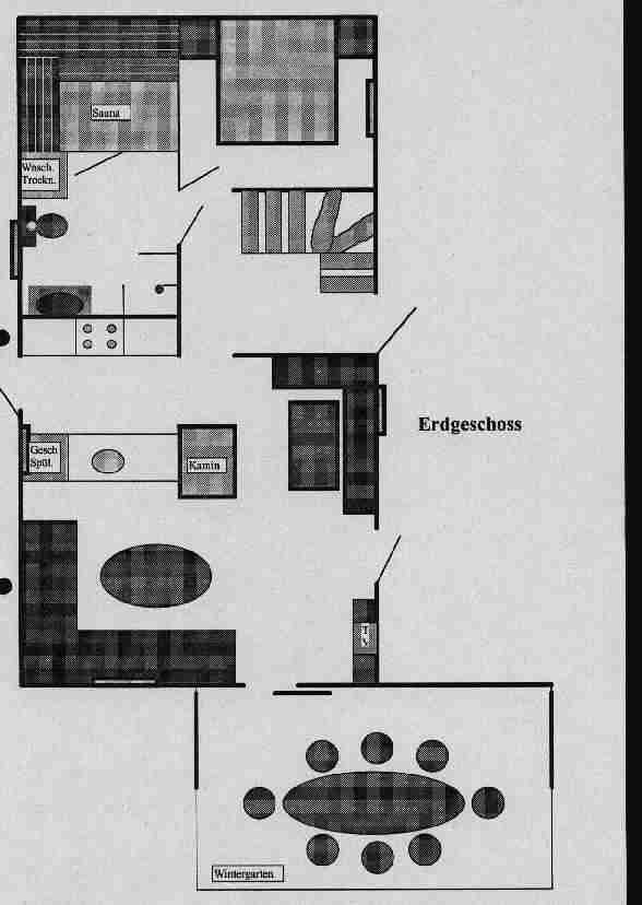 Grundriss vom Ferienhaus unten